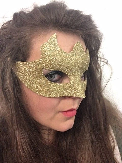 Gold Glitzer Venezianische Maskerade Maske Gift Efeu Halloween Kostüm - Bild 3 von 4