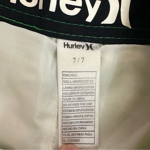 Hurley Boys 1999 Youth Stencil Board Swim Hybrid Shorts Green Size 7 - Picture 3 of 6