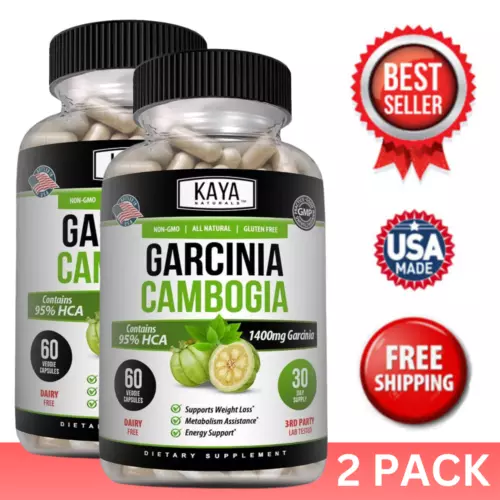 (2 Pack) Garcinia Cambogia 95% HCA Premium Fat Burning Natural Weight Loss