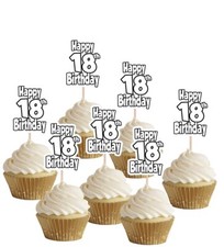 18th Birthday Number Cupcake Party Food Cake Toppers Decorations Picks (14 pack)