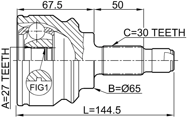 JUNTA CV EXTERIOR 27X65X30 - Para BMW X5 E53 1999-2006 OEM 31607503538 Foto 2 de 3
