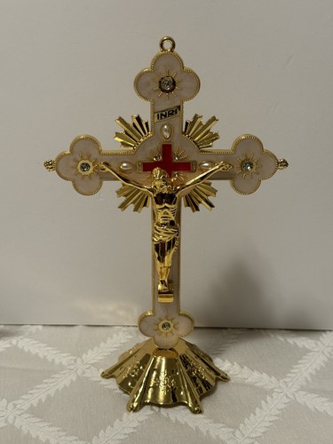 Jesus Holy Cross Christ Crucifix Alloy Stand Religious Gift Christian Catholic