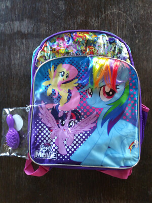 my little pony backpack with hair
