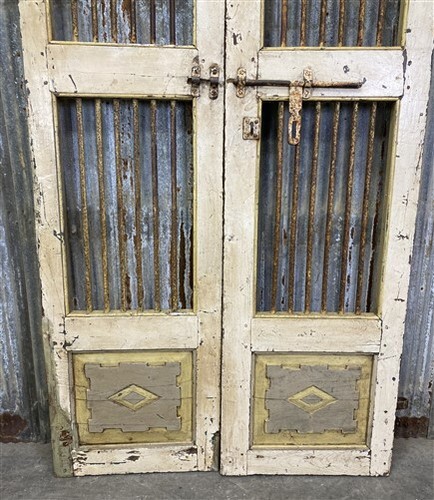 Vintage Indian Garden Gates, Carved Metal Teak Doors, Architectural Reclaim, A88 - Picture 5 of 12