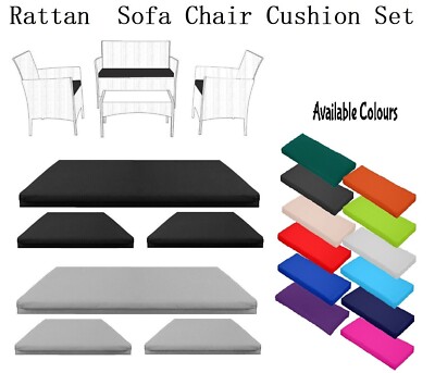 3 Stück Outdoor Kissen für Terrassenmöbel Wasserabweisend Rattan Stuhlkissen