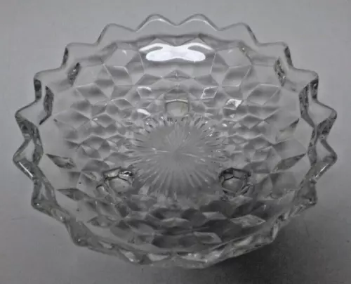 Indiana Colony Glass WHITEHALL Clear Candy Dish Bowl Bon Bon 3-toed Stacked Cube