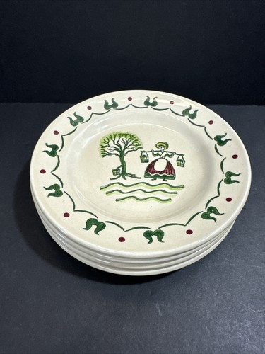 4 Poppytrail Metlox Homestead Provincial 6 3/8" Salad Bread Plate Set Lot - Picture 4 of 5