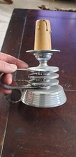 PIED DE LAMPE ART DECO ANCIEN EN ALUMINIUM ET INOX MODERNISTE STYLE BAUHAUS