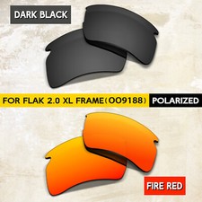 Black  Fire Red POLARIZED Lenses for Oakley Flak 2.0 XL OO9188 59mm, 1.5MM