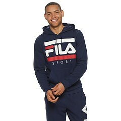 FILA Felpa con cappuccio uomo SPORT con logo grafico blu navy