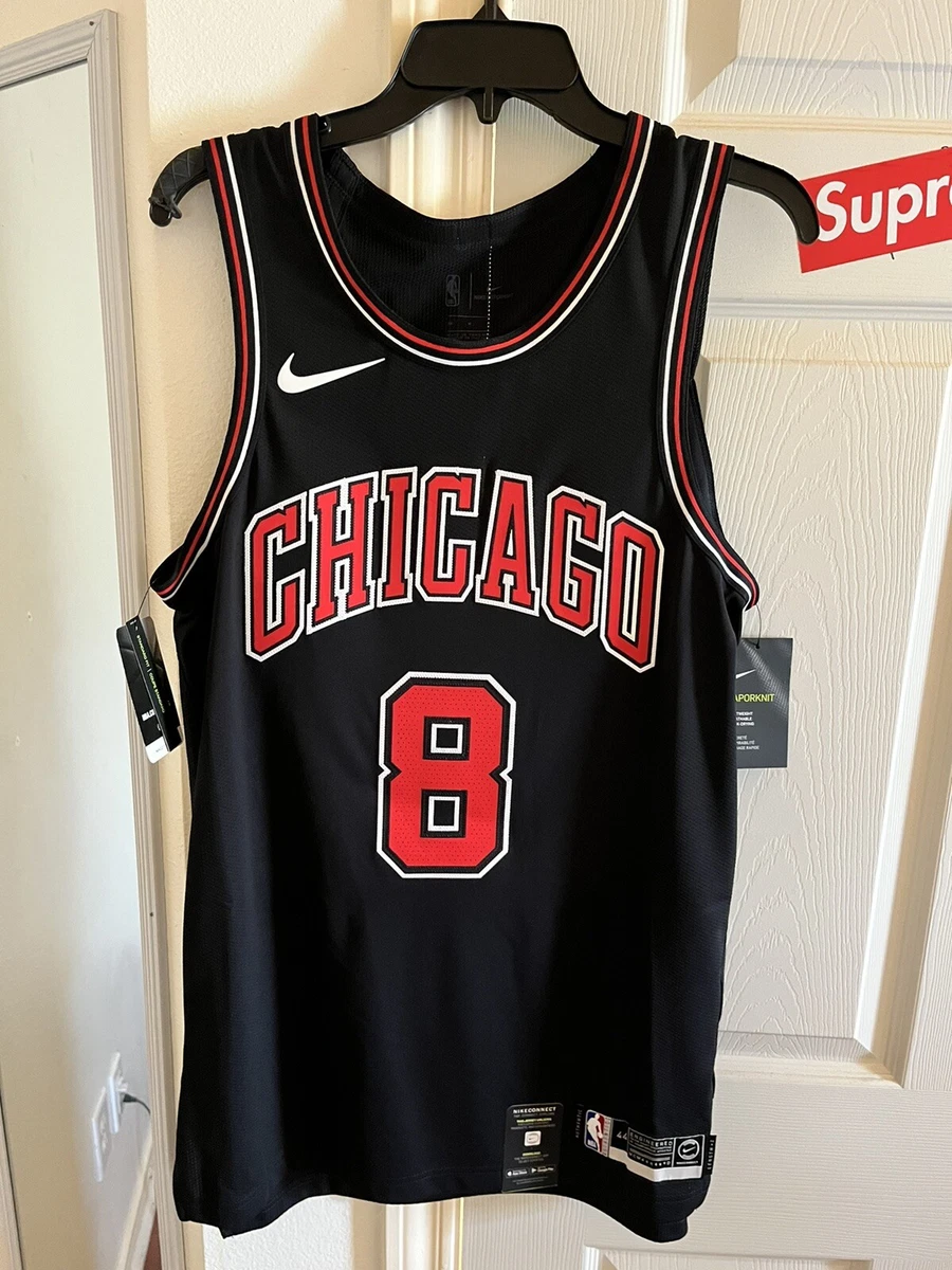 Art Chicago Bulls Zach Lavine #8 Nba Great Player Throwback Black