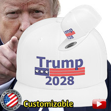 TRUMP 2028 Cap Hat Flat Bill Snap Back Embroidered TRUMP 2028 Cap Hat Embroider