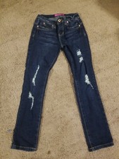 YMI Jeans Girls Size 8 Distressed Skinny adjustable waist