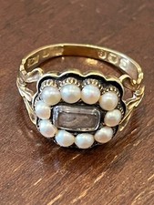 18ct gold Victorian enamel mourning ring 1841