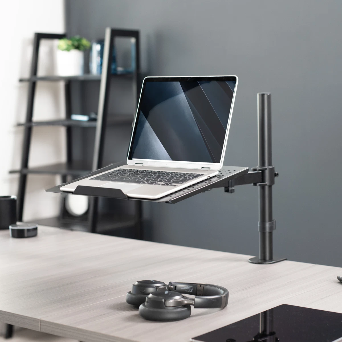 VIVO Black Single Laptop Notebook Desk Mount Fully Adjustable