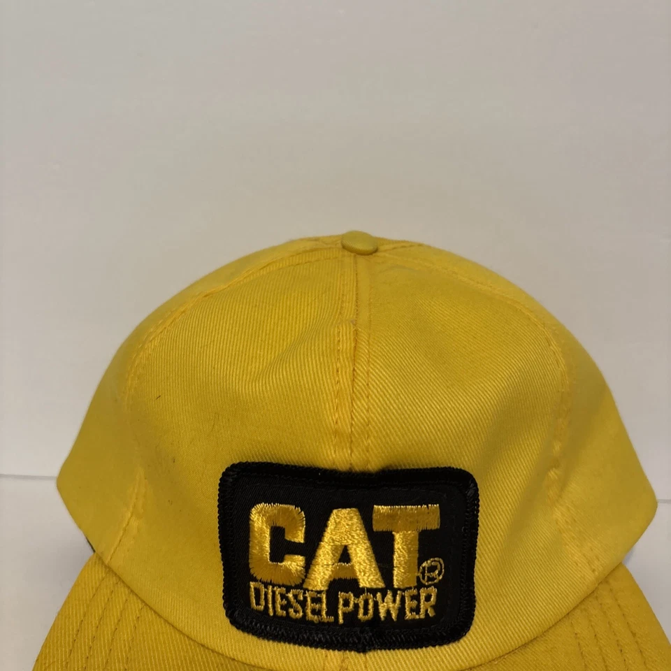 Vintage 80’s CAT Diesel Power Patch Yellow Hunting Hat Ear Flaps Size Large - Image 2 of 4