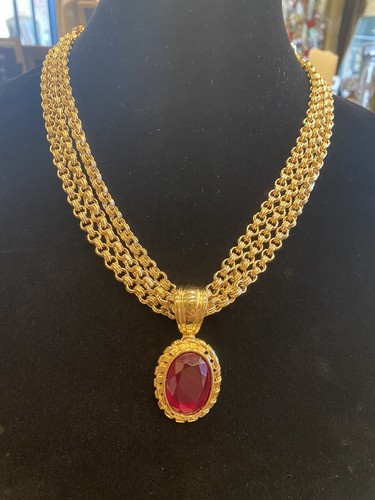 Juego de Pendientes y Collares de Cristal Enchapados en Oro Givenchy de Colección - Imagen 2 de 9