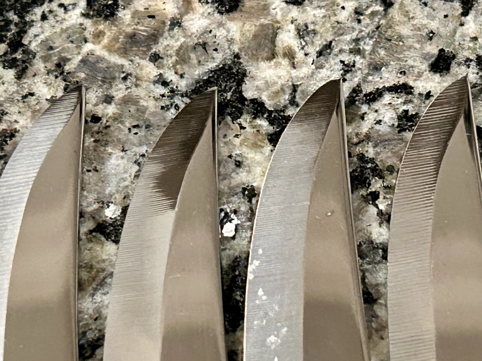 Robert Welch Thames Individual Steak Knife/Knives (4) Satin Beveled Blade Gingko - Image 4 of 4