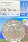 2018 W $1 BURNISHED AMERICAN SILVER EAGLE 1st DAY ISSUE NGC MS 70 NO RESERVE