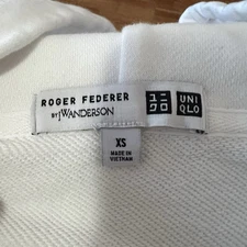 Uniqlo x JW Anderson Roger Federer White Preppy Sweater Full Zip Hoodie Size XS