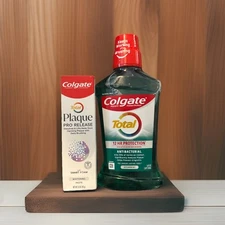 Colgate Total PLAQUE PRO RELEASE Whitening Fluoride Toothpaste-3oz W/ Mouthwash