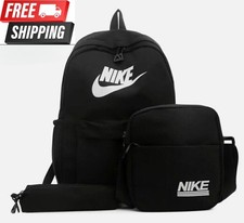 NIKE Black 3Piece Set Backpack Lunch Bag Pencil Case Perfect UK School Gift