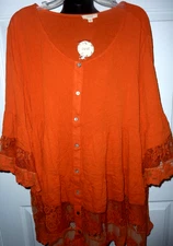 NWT Oddy Oddi Boutique Lightweight Kimono Style Lace Oversized Jacket Size 3XL