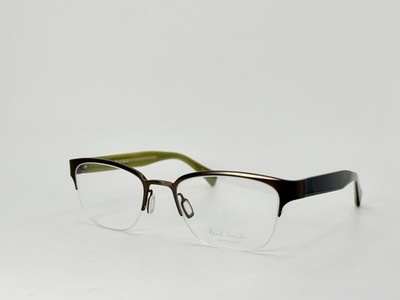 New Authentic PAUL SMITH Fenton W/OACE Eyeglasses Brown/Olive 50-19-142