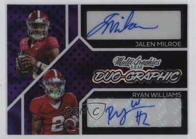 2024 Leaf Eclectic Purple Lava 4/6 Jalen Milroe Ryan Williams #MDG-30 Auto 13u1