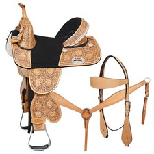 HILASON Western Horse Child Saddle Treeless American Leather Barrel  for Horses