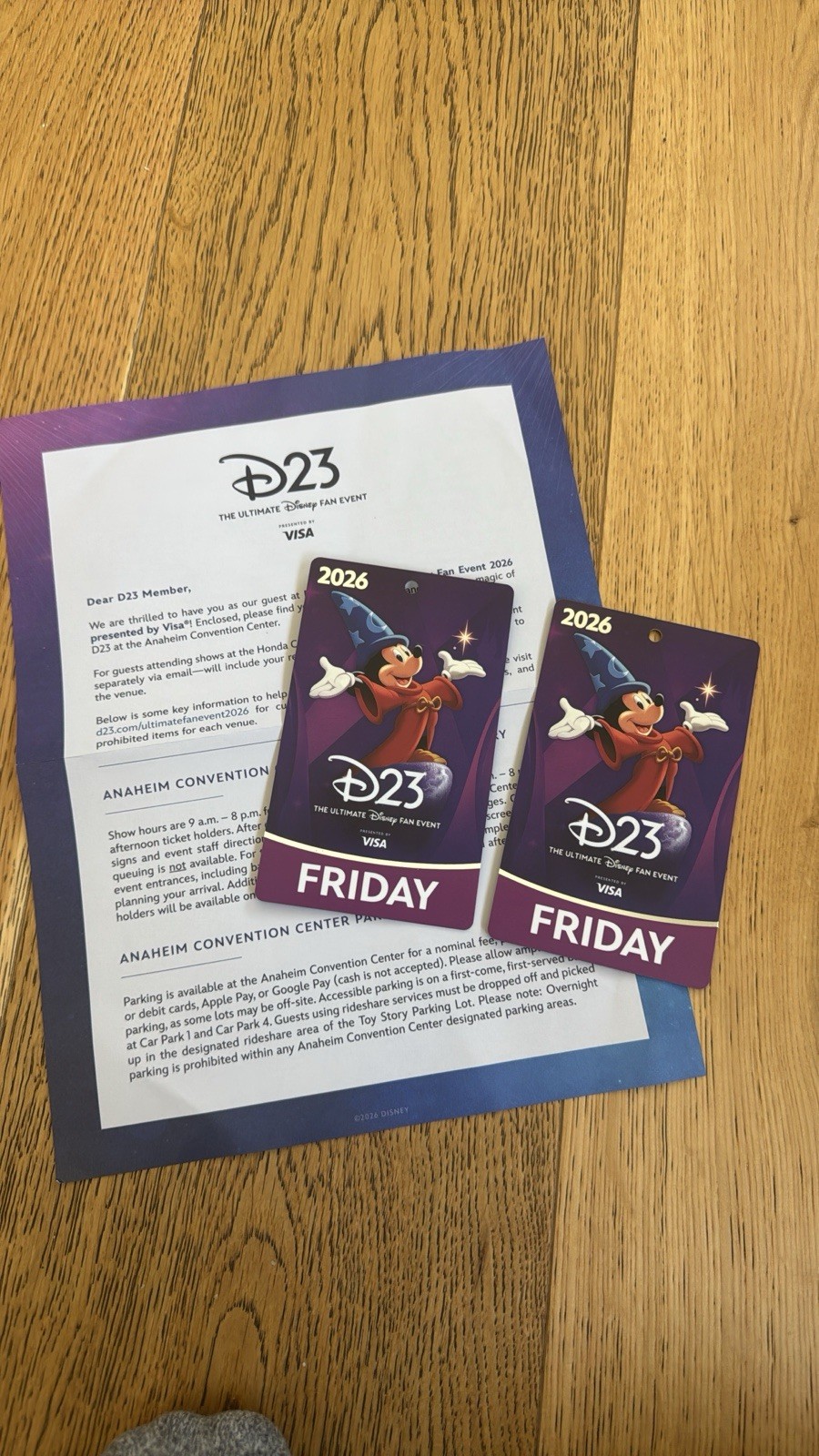 D23 The Ultimate Disney Fan Event Friday Fan Pass Set Of 2 August 14 2026
