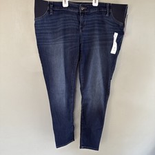 isabel Maternity By Ingrid  Isabel Skinny Maternity Jeans Dark Wash Blue 16