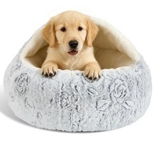 Calming Dog Beds  Cat Cave Bed with Hooded Cover,Removable Washable Round Be...