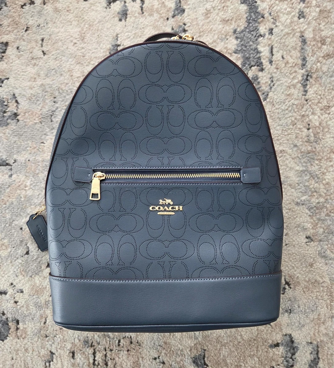 Coach Navy Blue Signature Leather Backpack cdy10_svp2u_a0 main image 2