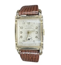 Orologio Deco Uomo Wega Tank Cassa Oro Laminata Frontale KENT 17j FUNZIONA REVISIONATO