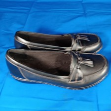 Clarks Slip On Loafers Ashland Bubble Black Snake Soft Cushion Size 8