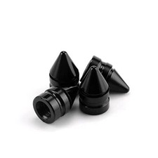 SINGARO Car Tire Valve Caps, 4 Pieces of Universal Aluminum Alloy Tire Black