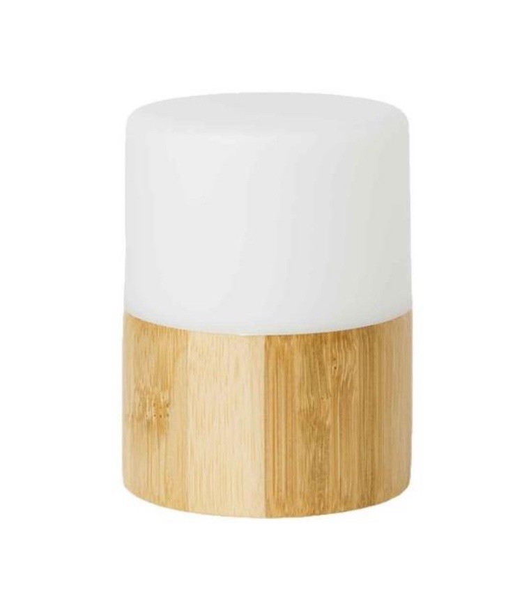 Duni LED Lampe Bright Bamboo Kerzenhalter 105 x 75 mm