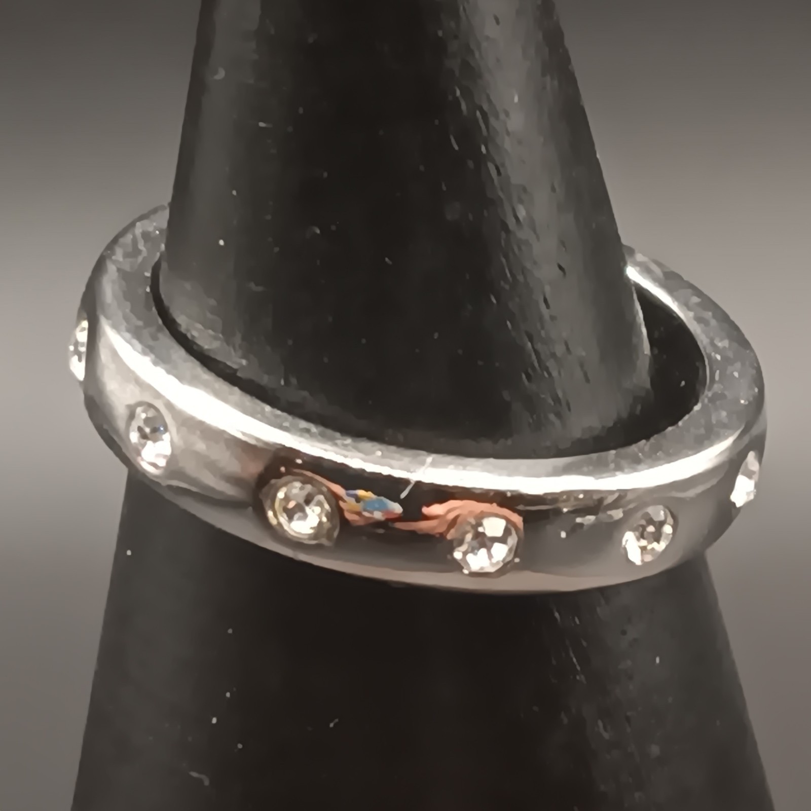 Joan Rivers Silver Tone Band Stackable Ring With … - image 3