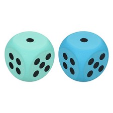 2Pcs Foam Dice, 3.8cm/1.5inch Six-Sided Dice Stress Ball Blue, Green 