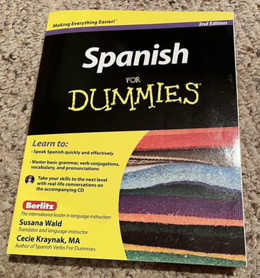 Spanish For Dummies 2nd Edition- Paperback By  Susana Wald - Like New with CD