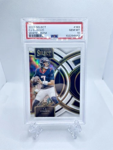 CJ Stroud Rookie 2023 Select Premier Level White Prizm /35 SSP RC PSA 10!
