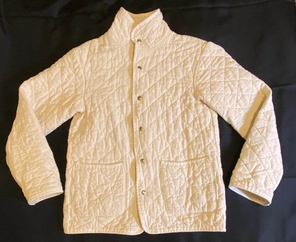 Utility Canvas Snap Up Jacket Quilted Insulation Natural Color Coat Men XS EUC! - Image 2 of 4