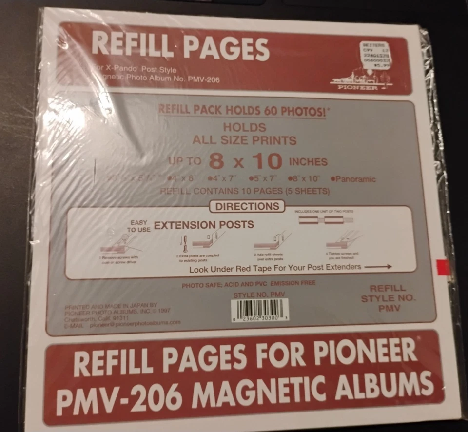 2 Packs - Pioneer PMV-206 8x10 Magnetic Photo Album Refills - Self Adhesive - Image 4 of 4