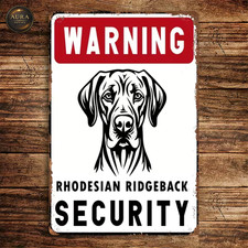 Rhodesian Ridgeback Warnin Metal Decorative Plaque - Vintage Wall Art Poster