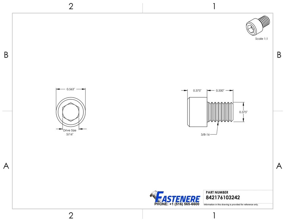 3/8-16 Socket Head Cap Screws Allen Hex Drive Stainless Steel Bolts All Lengths