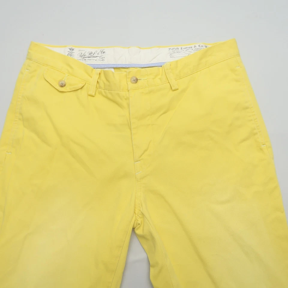 Polo Ralph Lauren Mens Slim GI Fit Chino Pants Size 33 x 30 Yellow Cotton - Image 2 of 4