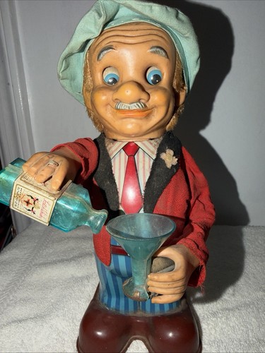 Vintage collectible battery-operated animated bartender toy, “Blushing Willy"