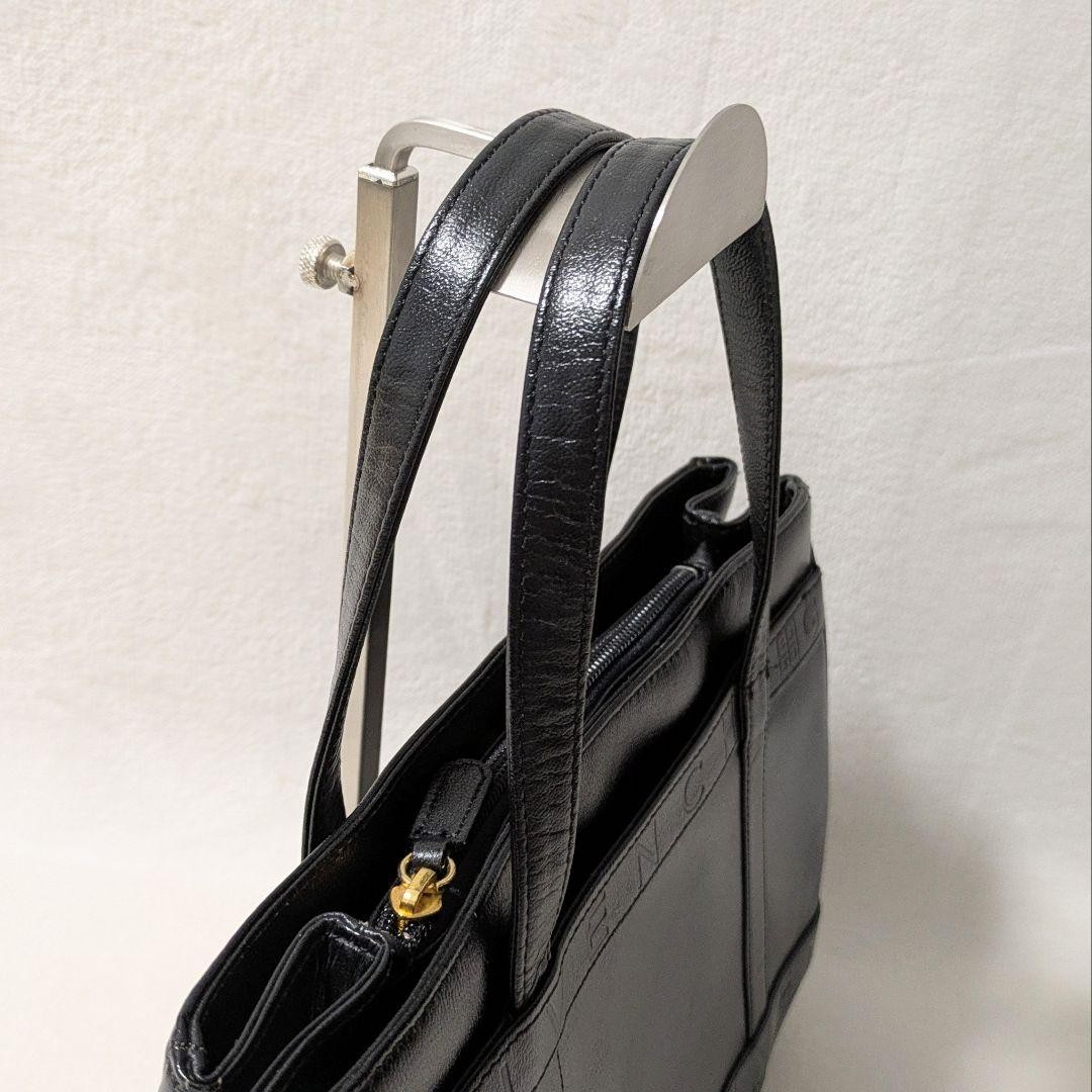 Givenchy Leather Handbag Black Logo Embossed Classic Style for Women thumbnail 8