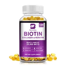 BBEEAAUU Collagen & Biotin Capsule Biotin for Hair Growth Strong Hair Dry Hair F